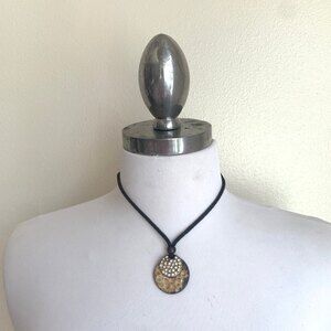 Beautiful Silver Rhinestone Disc Pendant